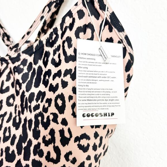 COCOSHIP LEOPARD PRINT WOMEN'S RETRO BOHO FLOUND BIKINI TOP SIZE 12 NEW WITH TAG - Picture 4 of 5